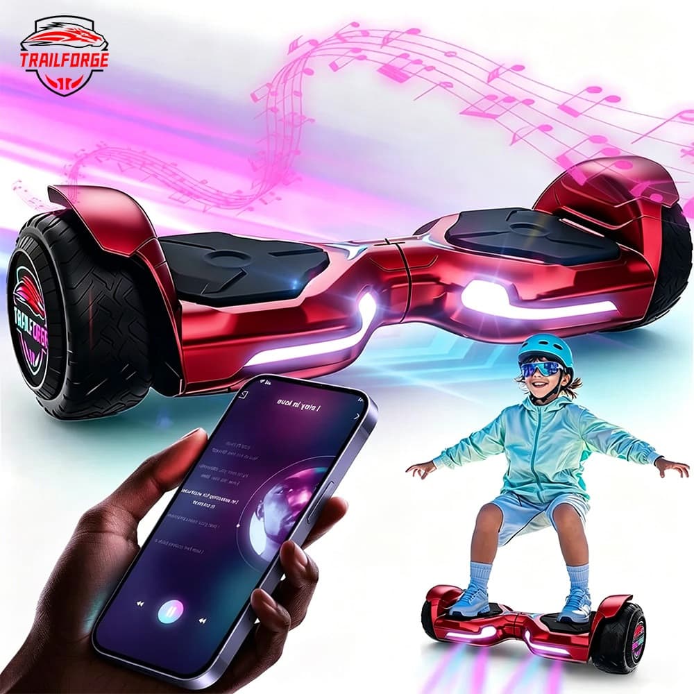 TRAILFORGE Hoverboard S1 6.5" 600W Brinquedo estilo off-road para adultos e crianças com luzes