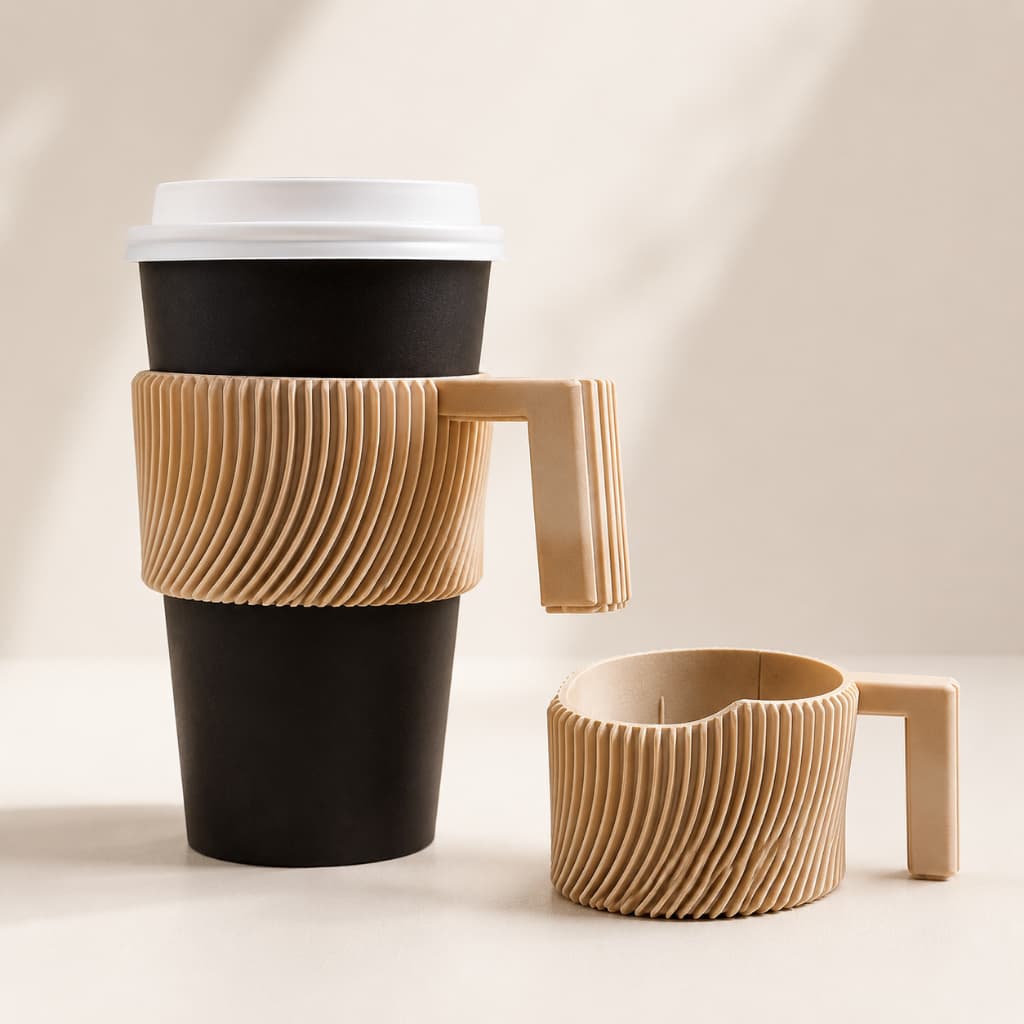 Protetor de Copo com Alça Capa Térmica Reutilizável para Café Copo Quente Antiderrapante
