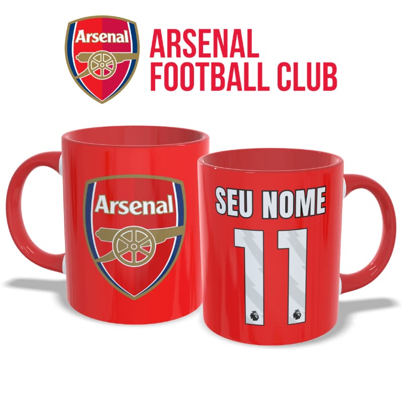 Caneca Personalizada Arsenal -  Com Seu Nome
