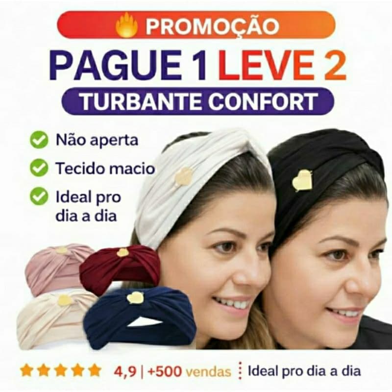 👉  kit 2 Turbantes Faixa de Cabelo e Unidades Moda Feminina Cores Diversas 96% Viscose 4 % Elastano.