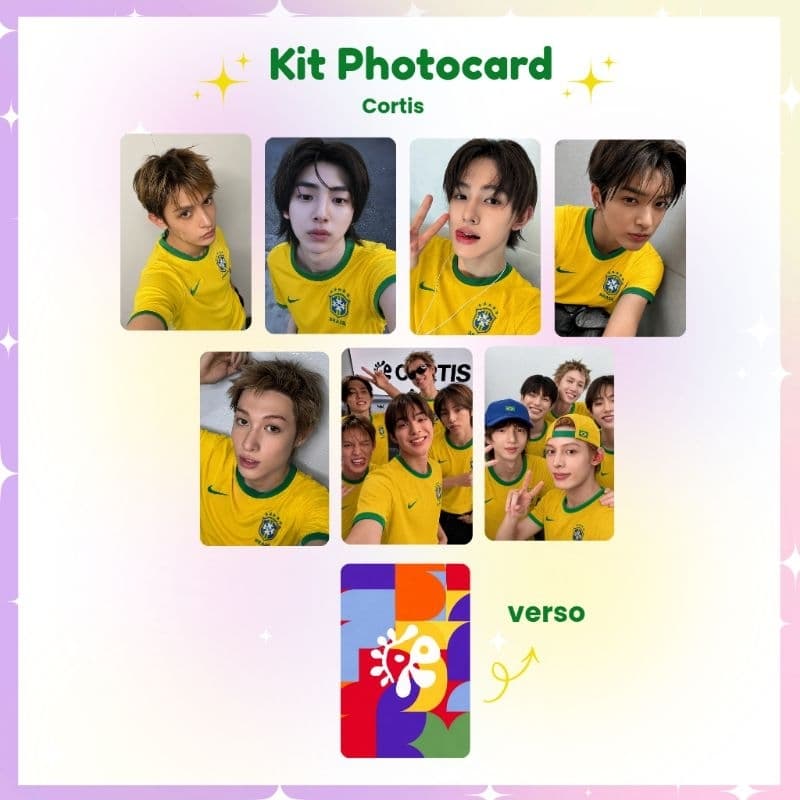 Kit 7 Photocards CORTIS Brasil Copa do Mundo 2026 - Photocard Fanmade fotos prontas (LEIA A DESCRIÇÃO)