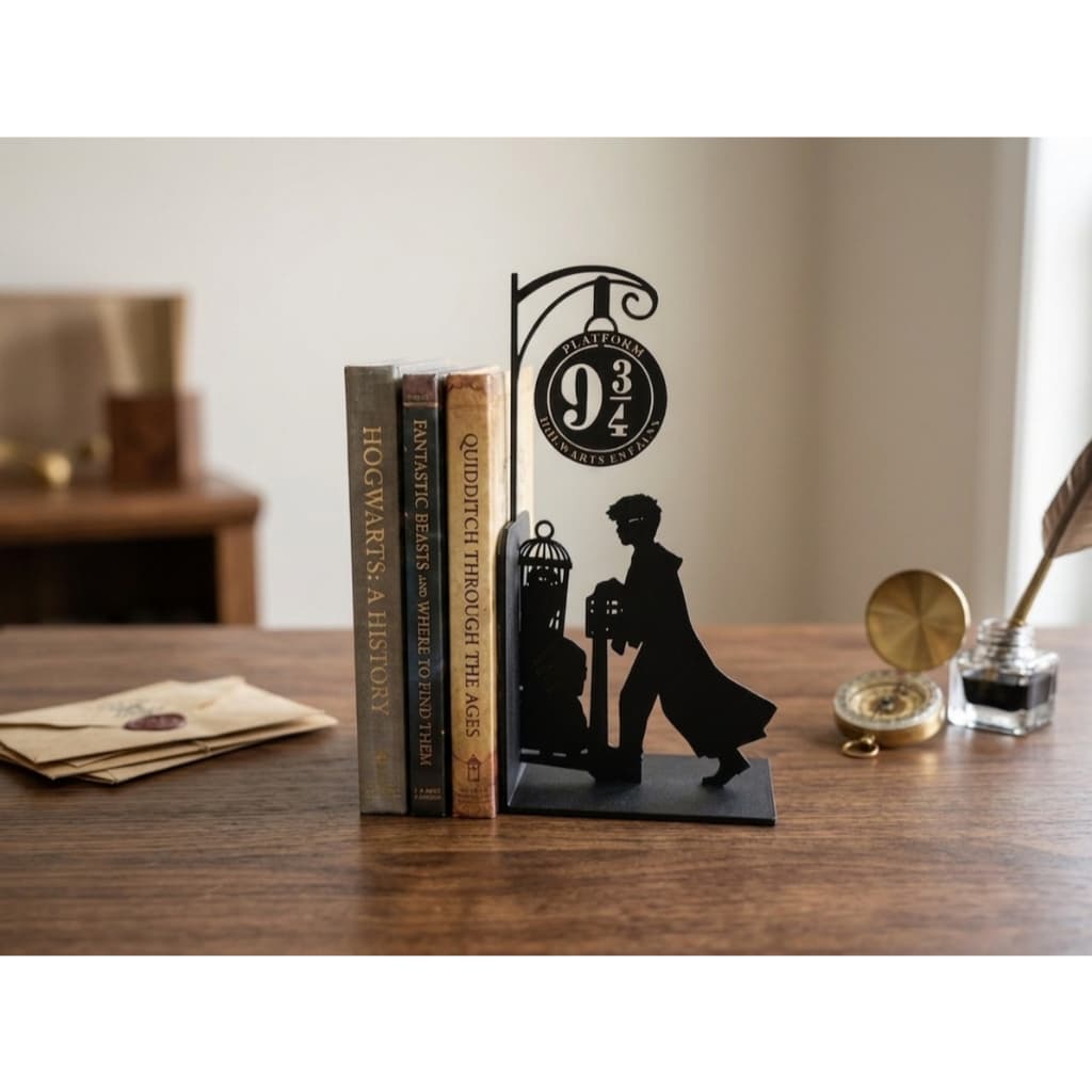 Aparador de Livros Harry Potter Plataforma 9¾ Decorativo Geek Impressão 3D