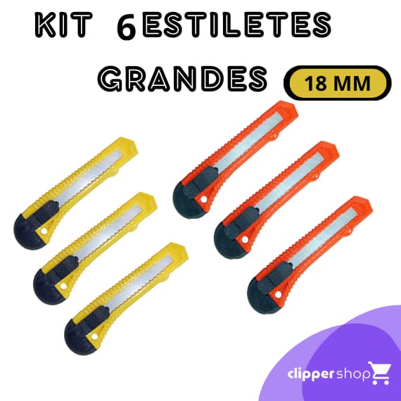 KIT COM 6 ESTILETES GRANDE 18MM MASTERPRINT MP451