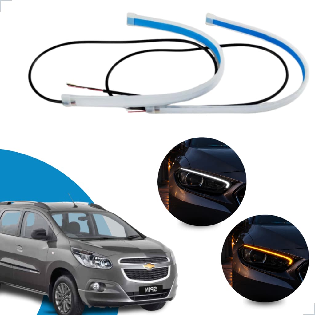 Kit Fitas Led DRL Farol + Seta 12v 60cm Spin 2012 2013 2014 2015 2016 2017 2018 2019 2020 2021 2022