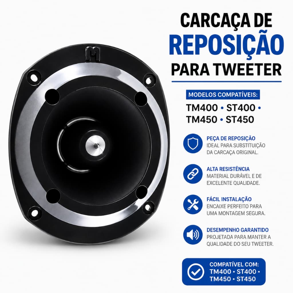 Frente Carcaça Reposição Super Tweeter Tm400  St400 Tm 450 St 400 Som Automotivo Som Residencial