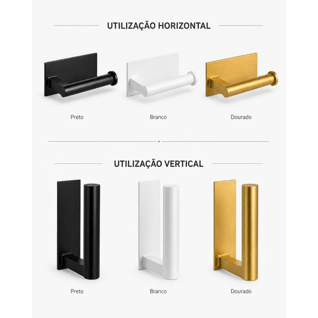 Porta Papel Higiênico Acessórios Banheiro Auto Adesivo / Sem Furos