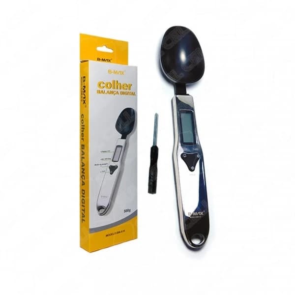 Colher Medidora Balança Digital em Inox até 500g medições precisas Indispensável na sua cozinha