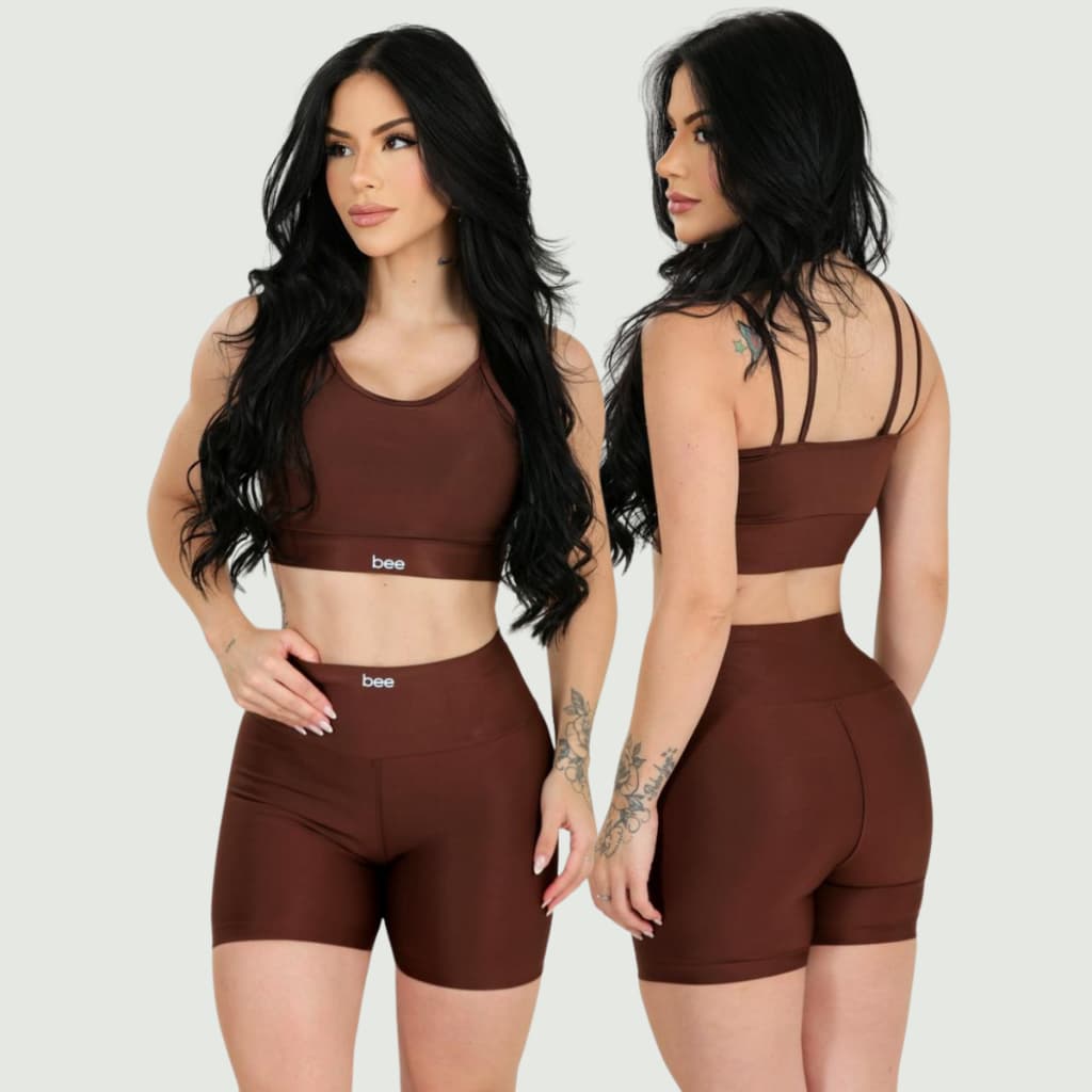Conjunto Fitness Feminina Para Treino Super Confortável Com Bojo Short Roupa Para Academia