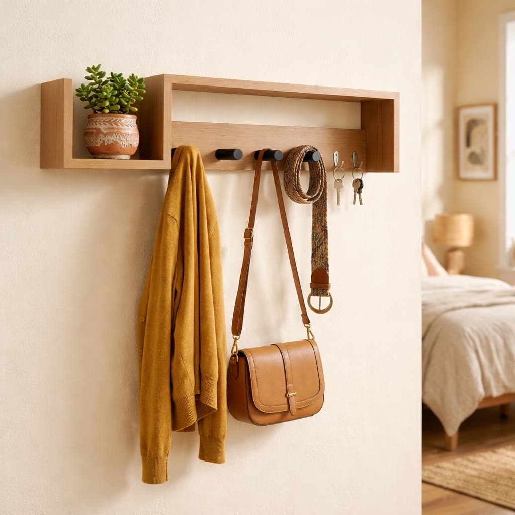 Porta chaves de parede pendurador de bolsa blusa carteira cabideiro quarto hall entrada prateleira
