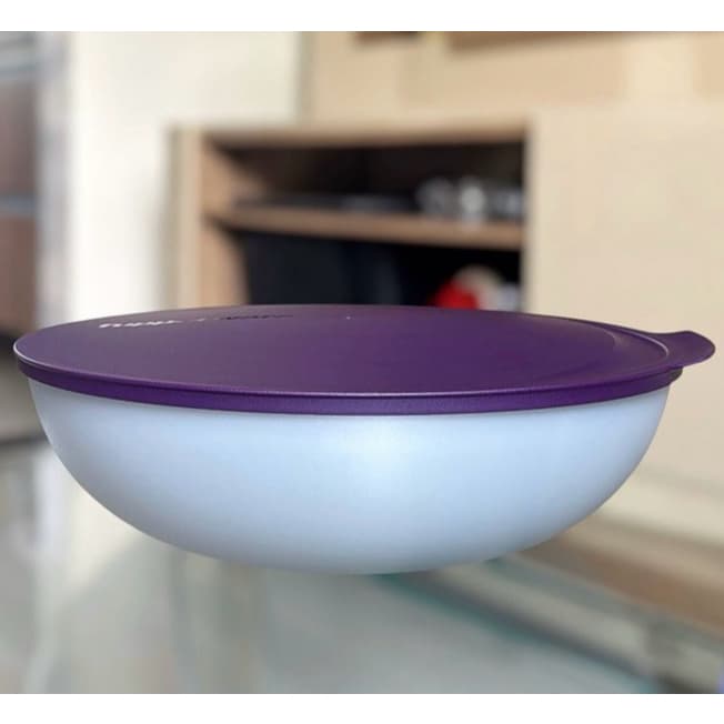 Tupperware Tigela Allegra 3,5 litros Translúcida Tampa Roxa