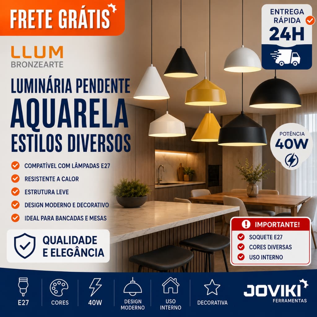 Luminária Pendente de Led Aquarela Estilos Diversos