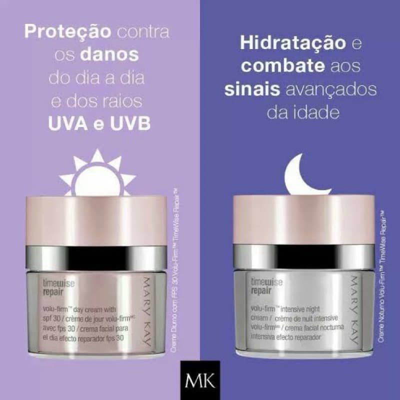 Kit Volu-Firm Repair Creme Diurno + Noturno Original | Anti Idade | Firmeza Facial | Envio Imediato