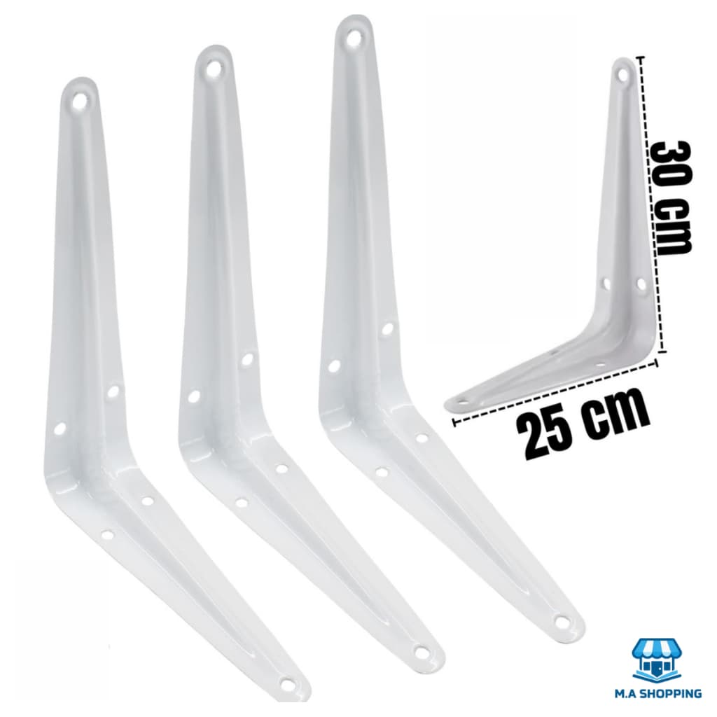 Kit 2 a 20 Suportes Mão Francesa 25 X 30 cm Para Prateleira Tábua Cantoneira Reforçada Fertak