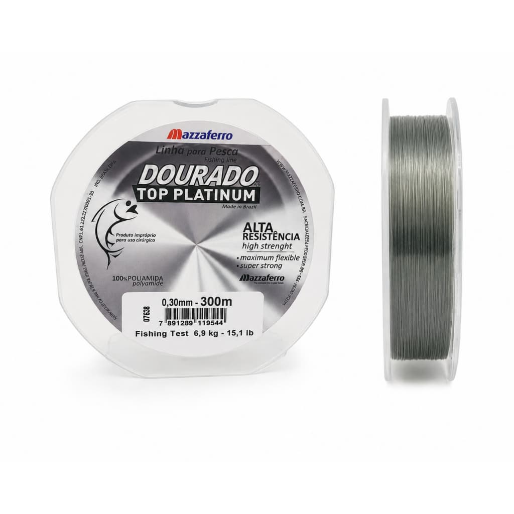 Linha de Pesca Mazzaferro 0,30mm Top Platinum 7,0 kg Resistência Linha Premium Traíra Tucunaré Piau