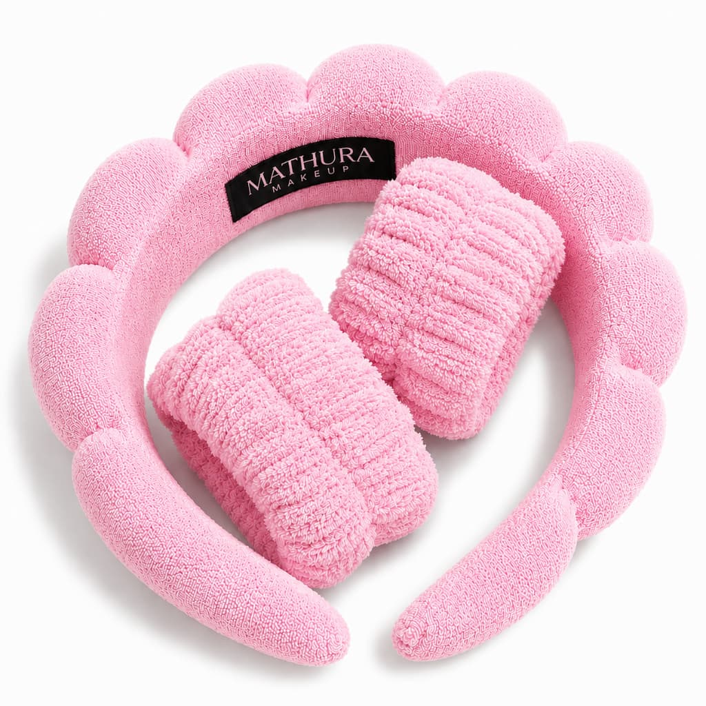 Tiara Nuvem Skincare Pulseiras Atoalhadas para Maquiagem Spa Facial
