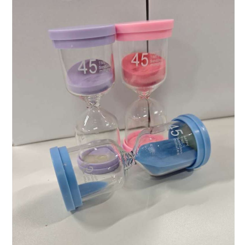 Ampulheta simples plastico e vidro-45,60MINUTO Macarons