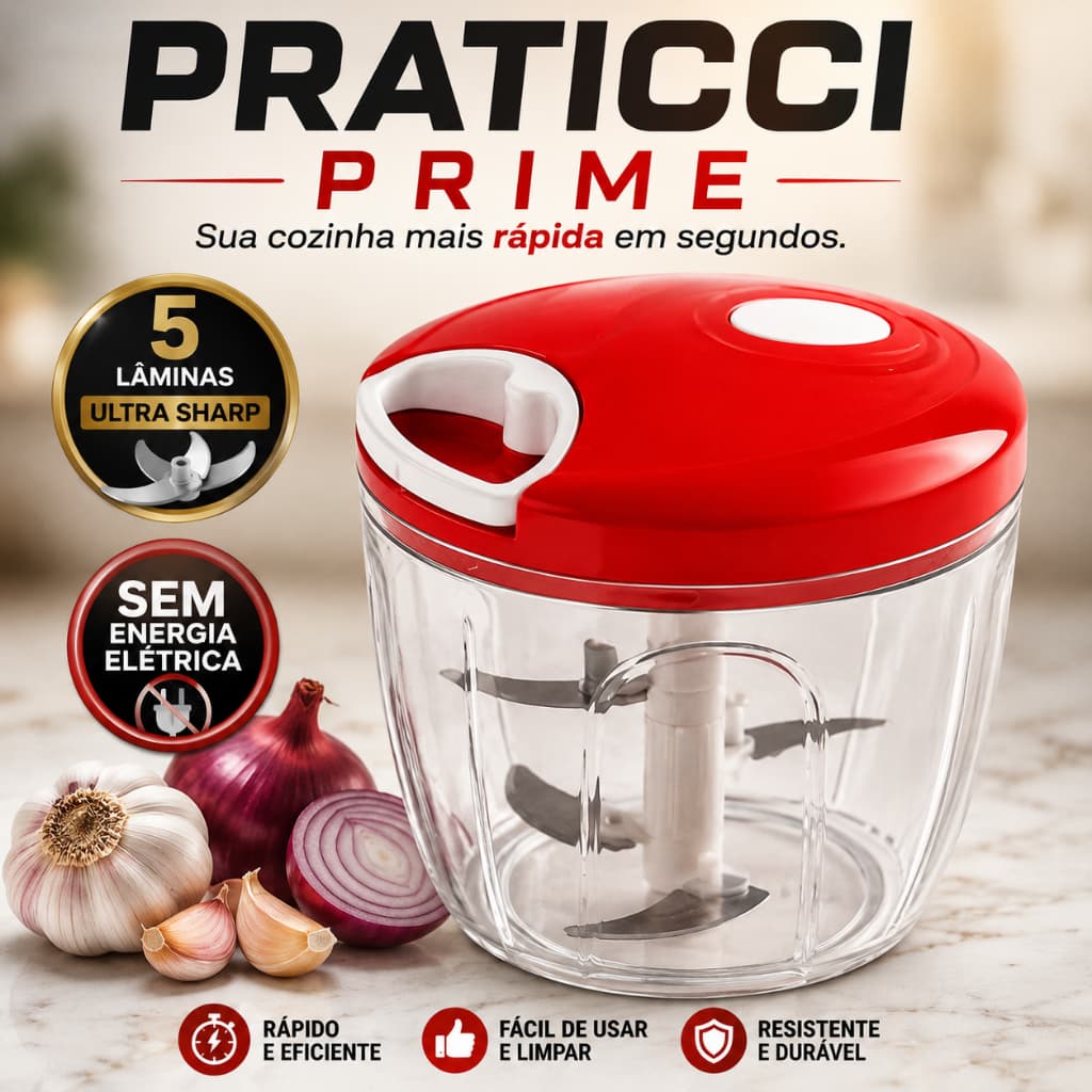 Mini Processador Manual Alimentos Compacto Multifuncional Cozinha Prática