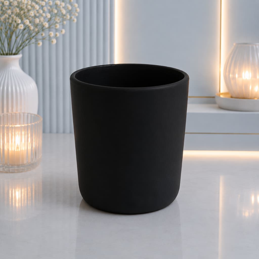 Vaso Preto Fosco 265ml Copo para Vela
