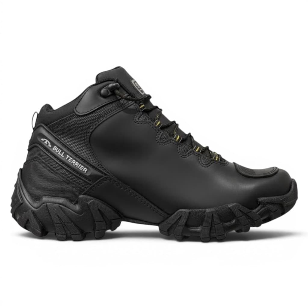 Bota Bull Terrier Dakar Moto Masculina Couro Legítimo Preta