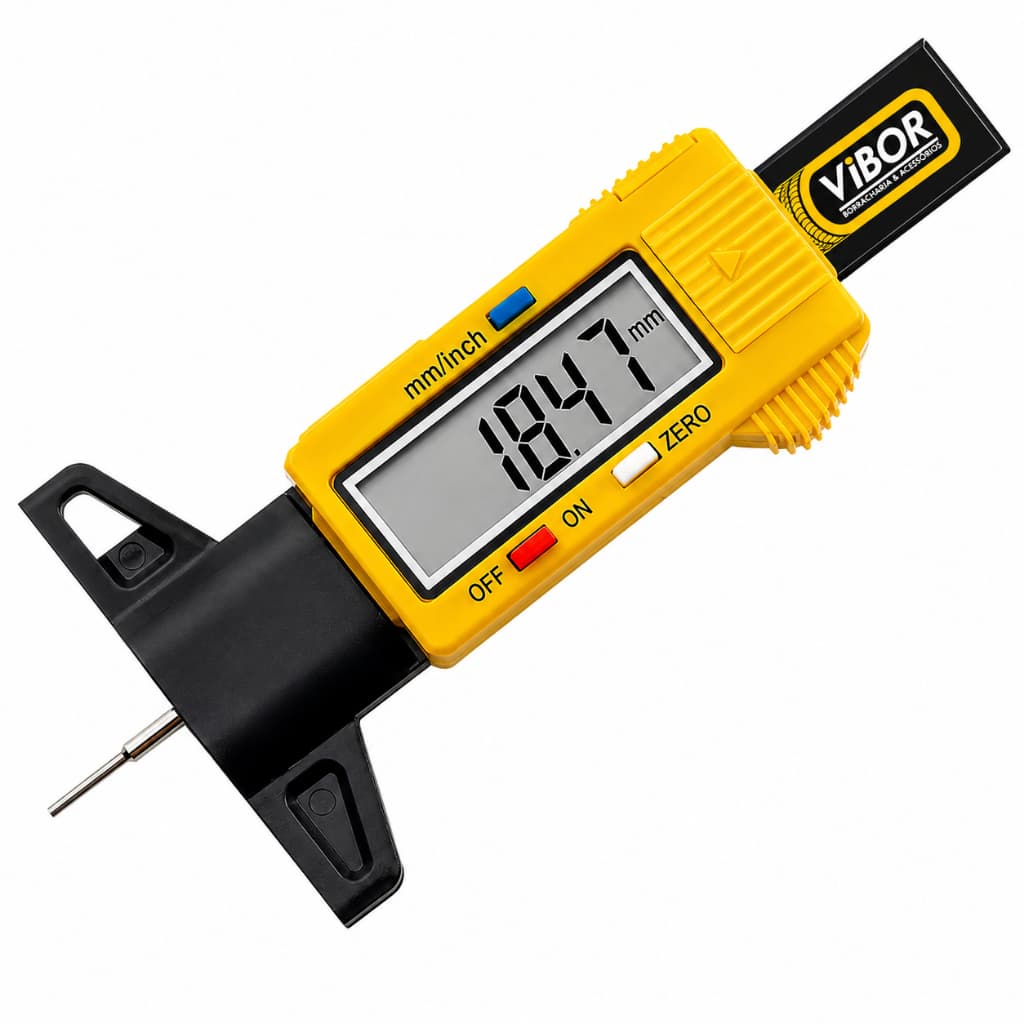 Paquímetro de Profundidade de Pneu Digital Sulco Calibrador Precisão 0-25mm Oficina Borracharia