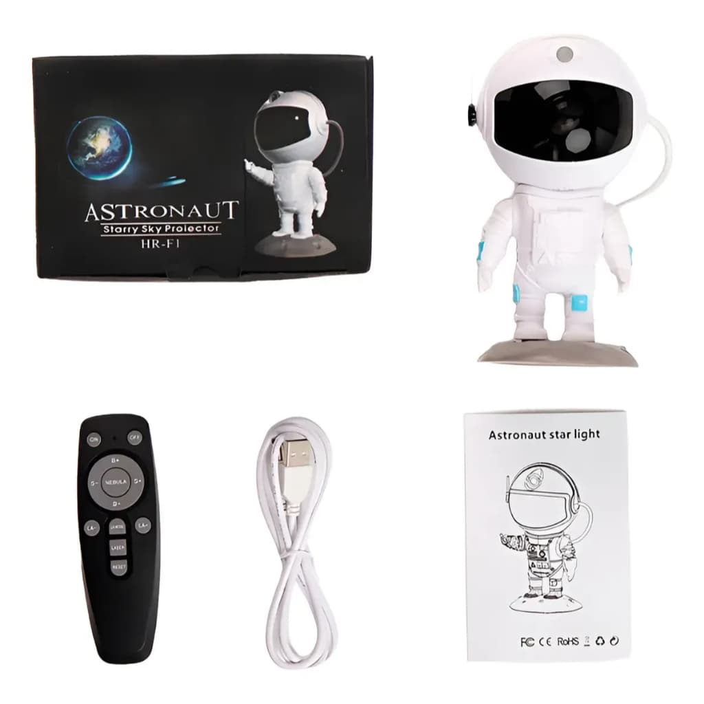 Mini Projetor Astronauta de Galáxia Led Com Controle HR-F1