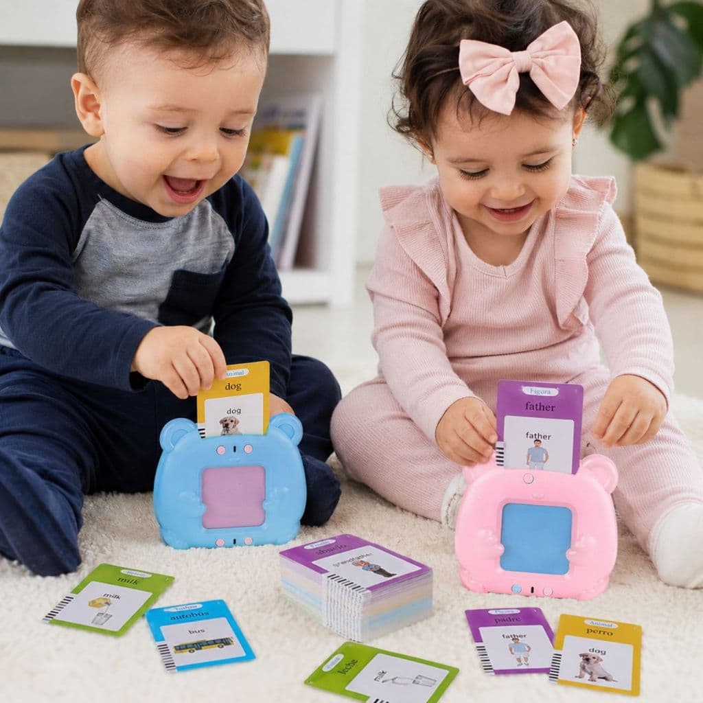 Jogo Didático Interativo Bilíngue  Baby – Inglês e Espanhol  Leitor de Cards Infantil | Art Brink
