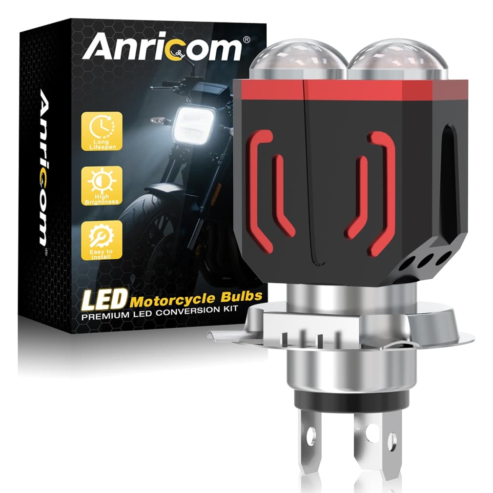 Lâmpada Led Moto 6500k H4 Projetor Duplos Farol Motocicleta Branco
