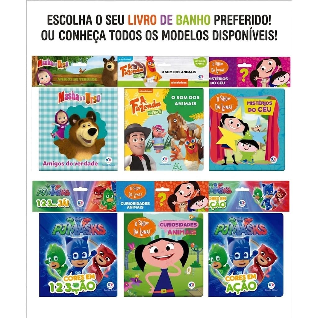 Livro De Banho - Vários Temas - Pequeno Principe, Fundo Do Mar, Marsha E O Urso Etc