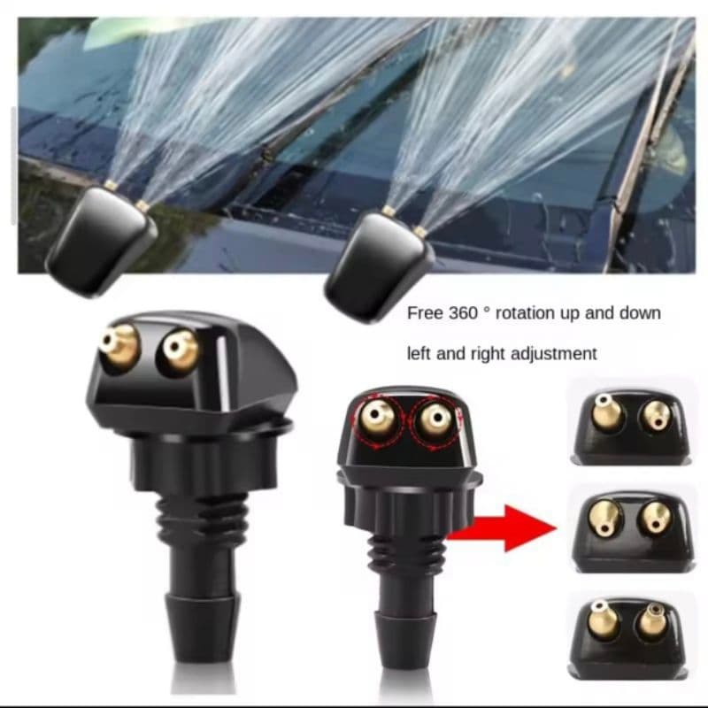 Par Bico Ejetor Lavador Parabrisa Universal Ajustável 360 Graus Esguicho Brucutu Carro ( Básico)