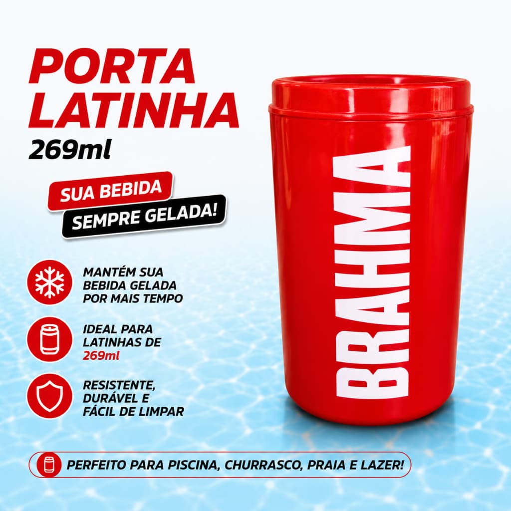 Porta Lata 269ml Suporte Cerveja Térmico Brahma Chopp Gelada