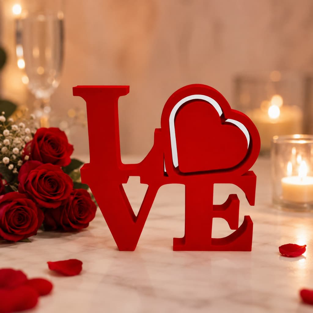 Enfeite LOVE Vermelho Presente Romântico Namorados Decoração Quarto Casal