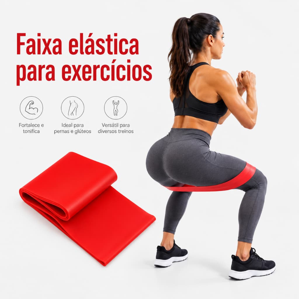 Faixa Elástica para Exercícios Top House Treino Funcional Yoga Pilates Em Casa Mini Band Extra Forte