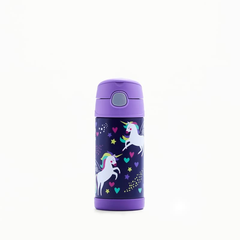 Garrafa Térmica Infantil Funtainer F401 Unicórnio Alado Thermos - 355ml