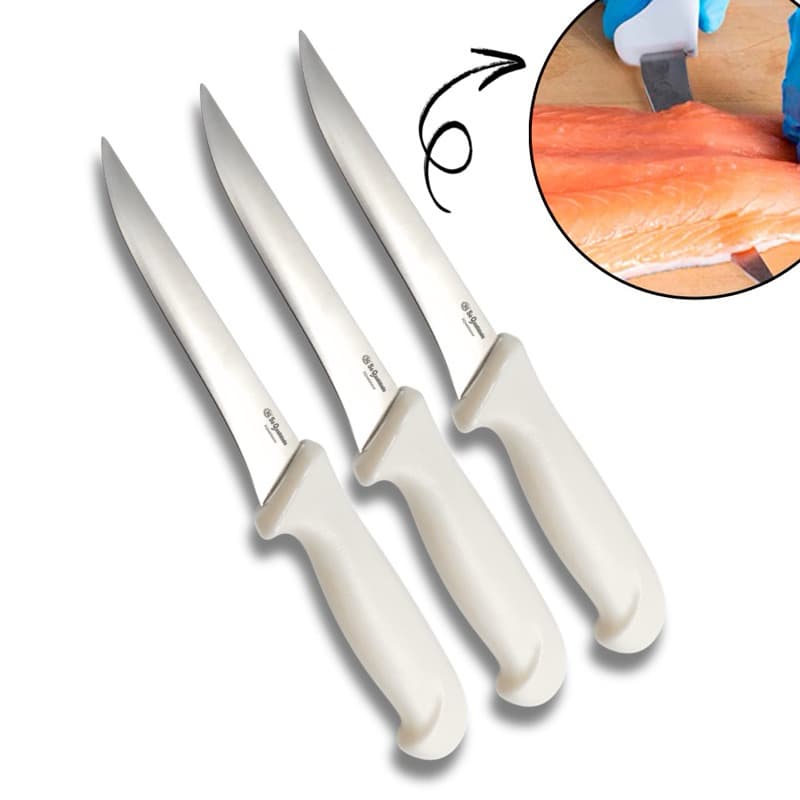 3 ou 2 Facas para Desossar Profissional Nº6 Premium  Lâmina em Aço Inox e Cabo Ergonômico