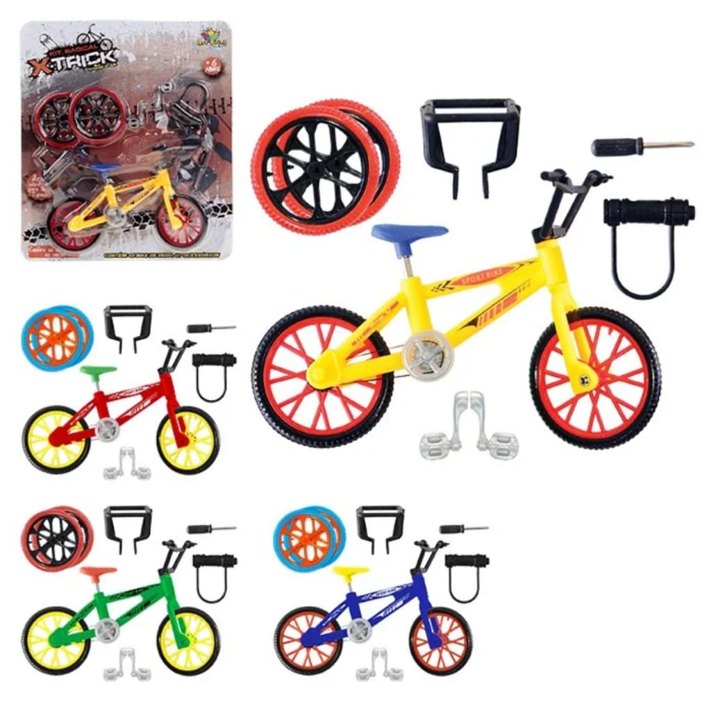 Kit Bicicleta De Dedo Finger Bike Radical X-Trick Com Acessórios e Ferramenta Infantil