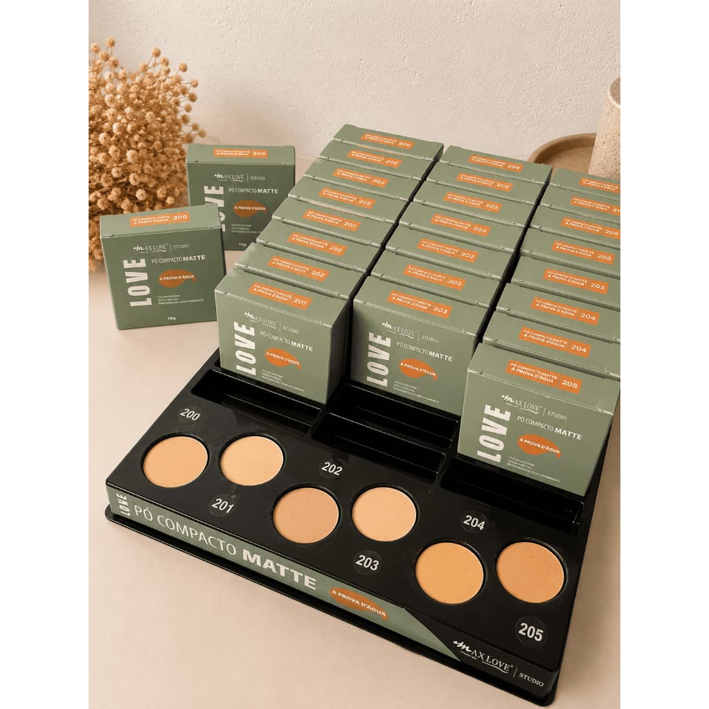 Pó Compacto Facial Matte Max Love Studio Longa Duração Várias Cores