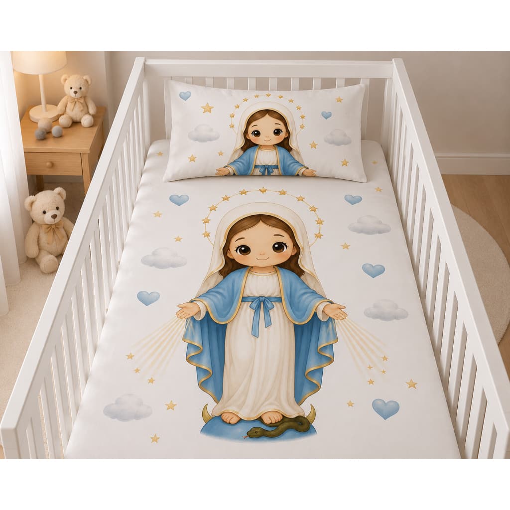 Lençol de Berço com Elástico Santinhos Escolha o seu Favorito