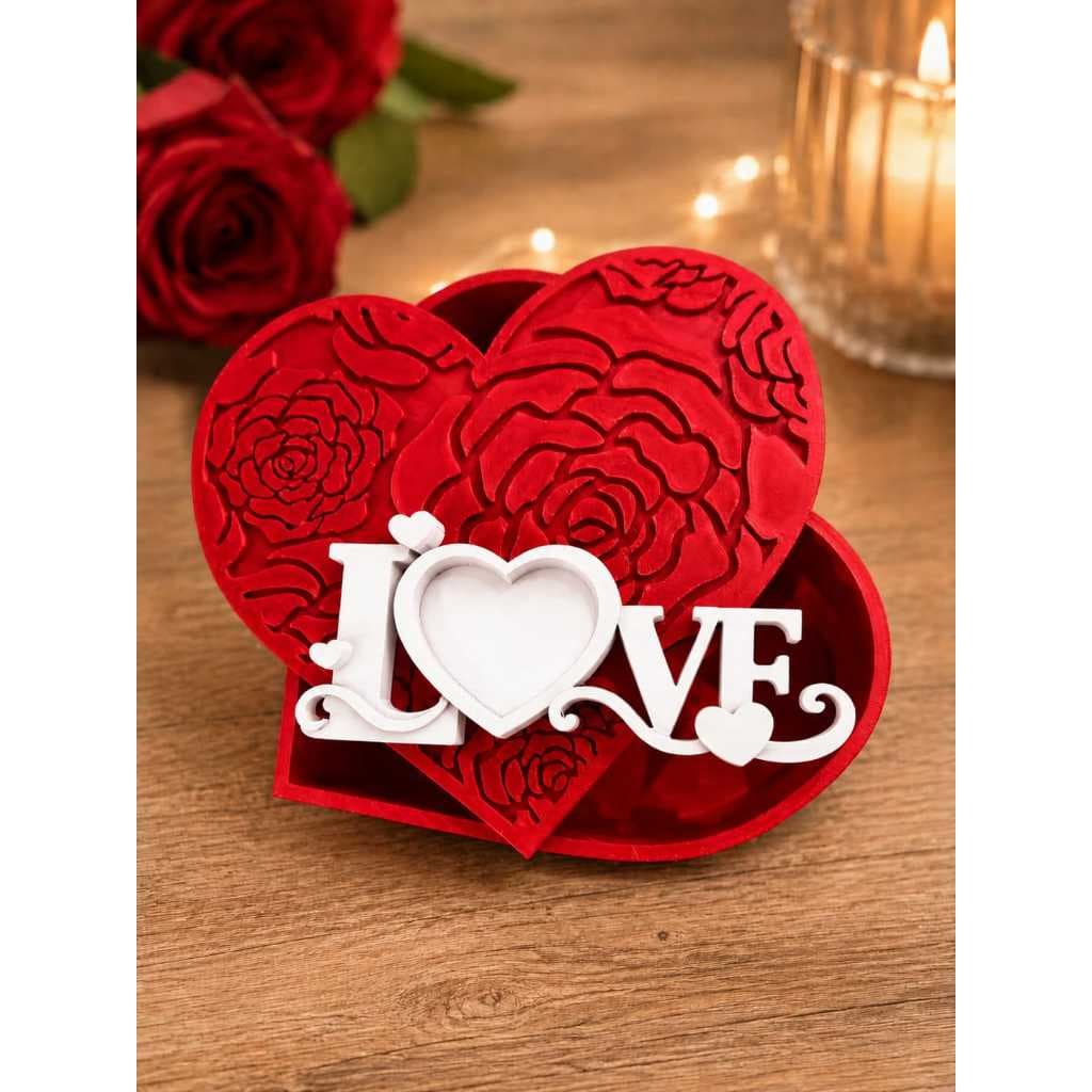 Caixa Coração Decorativa 15x15x7 cm – O Presente Perfeito para Surpreender Quem Você Ama