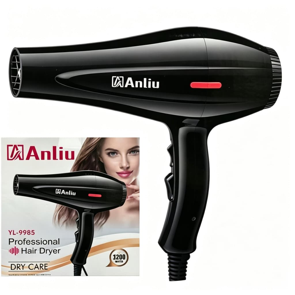 Este secador de cabelo profissional de 1200W possui três configurações ajustáveis ​​de ar quente e frio.