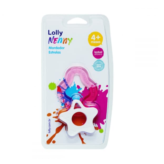 Mordedor Estrelas Rosa Lolly Blister