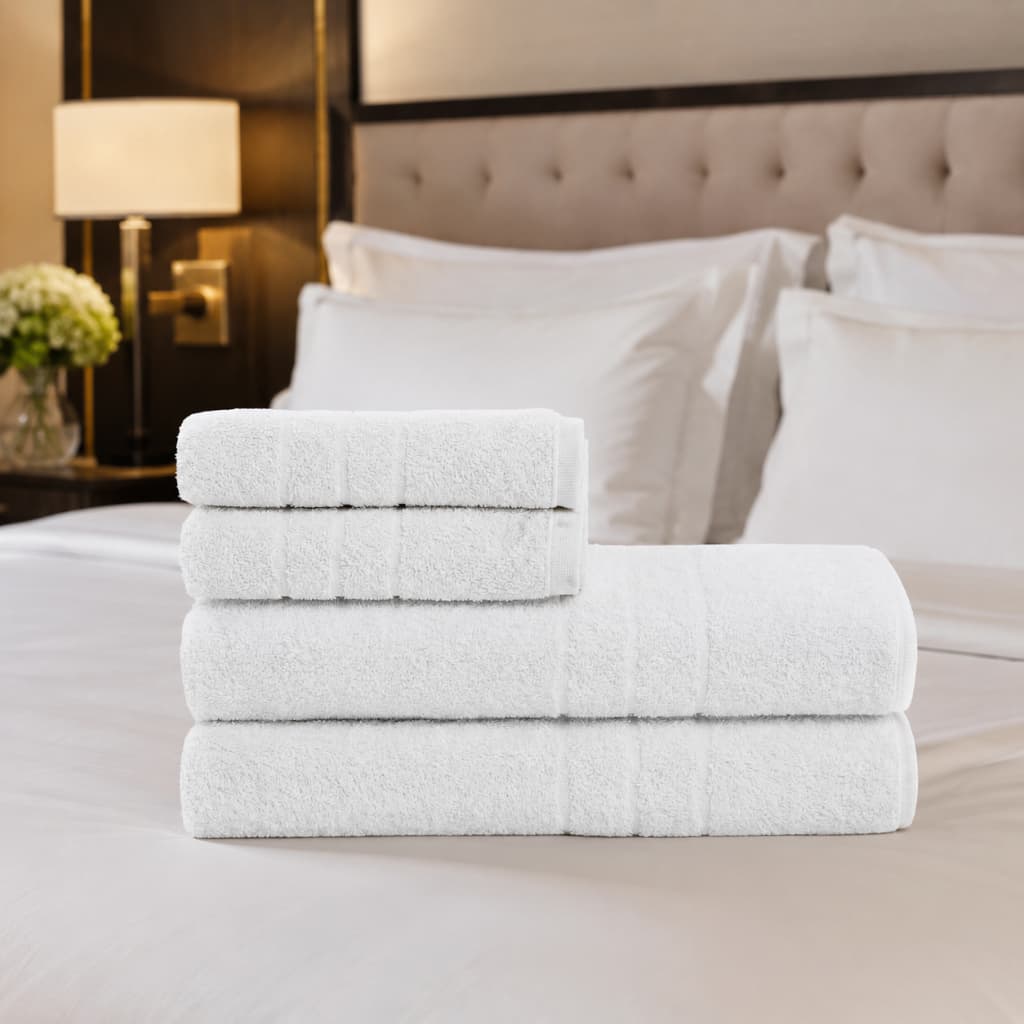 KIT 4 Toalhas Brancas 2 Banho 2 Rosto Grande Aveludadas 90% Algodão Alta Absorção Casa, Hotel, Salão