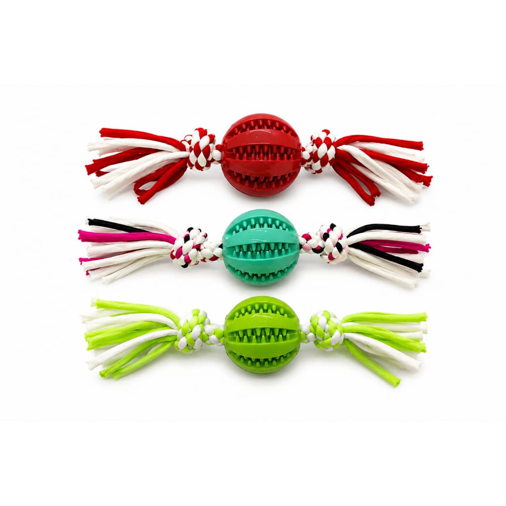 1/2/4 Brinquedo Bola Limpa Dente Resistente Com Corda De Mastigar Morder Para Cão Pet Puxar Mordedor Cachorro
