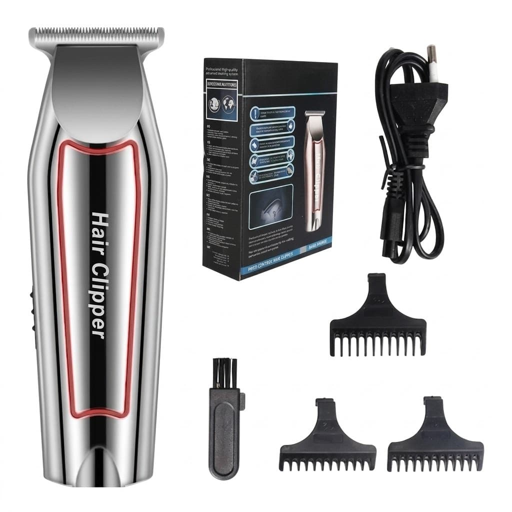 Máquina de Acabamento Cortar Cabelo Barba Barbeador Pezinho Profissional Recarregável DL-1047