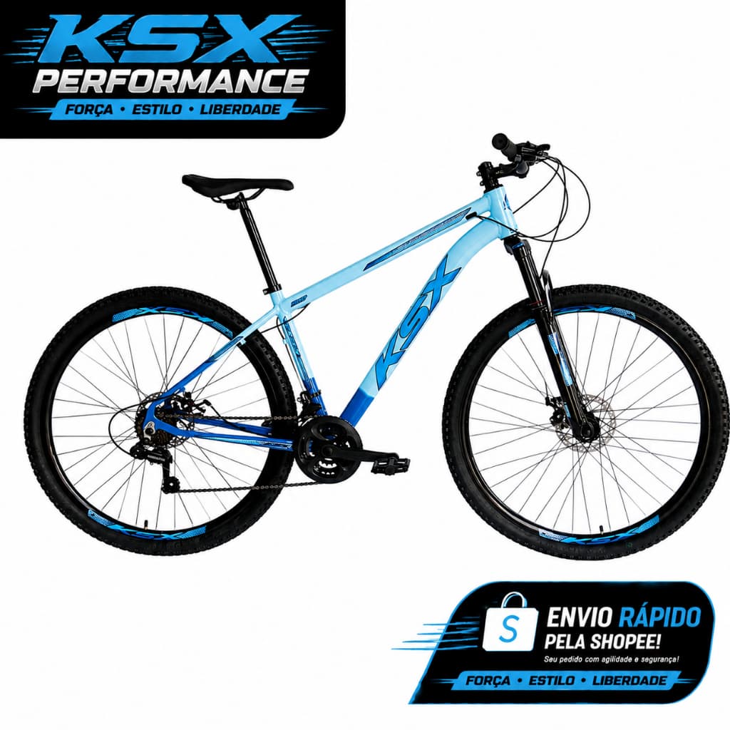 BICICLETA BIKE ARO 29 MTB ALUMÍNIO KSX SD7 24V MARCHAS INDEX CABEAMENTO INTERNO BCL
