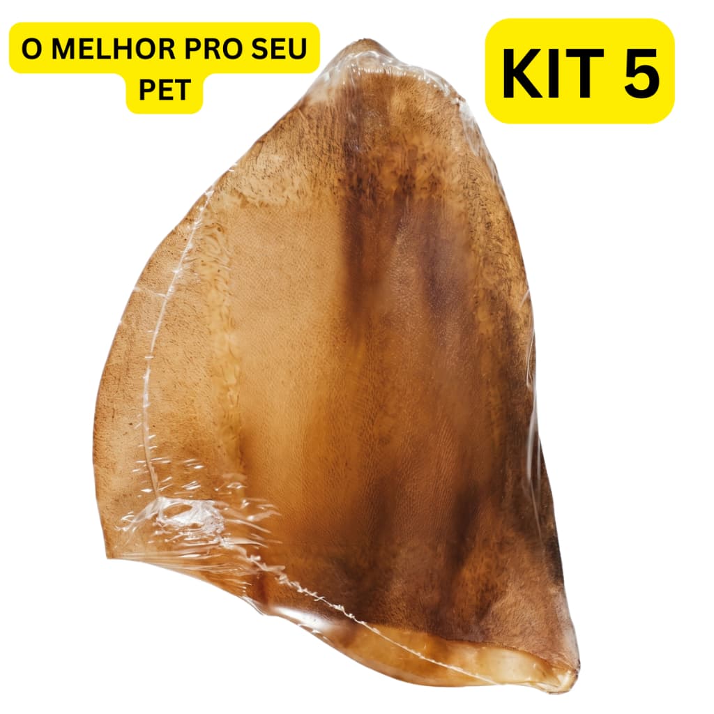 Petisco para Cães Orelha Bovina 100% Natural Desidratada Mordedor Adestrador Cachorro Snack Kits