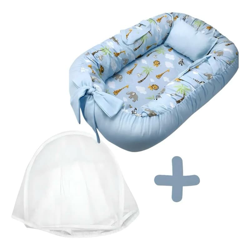 Ninho Redutor Estampado de Berço com Laço e Mosquiteiro Protetor Universal