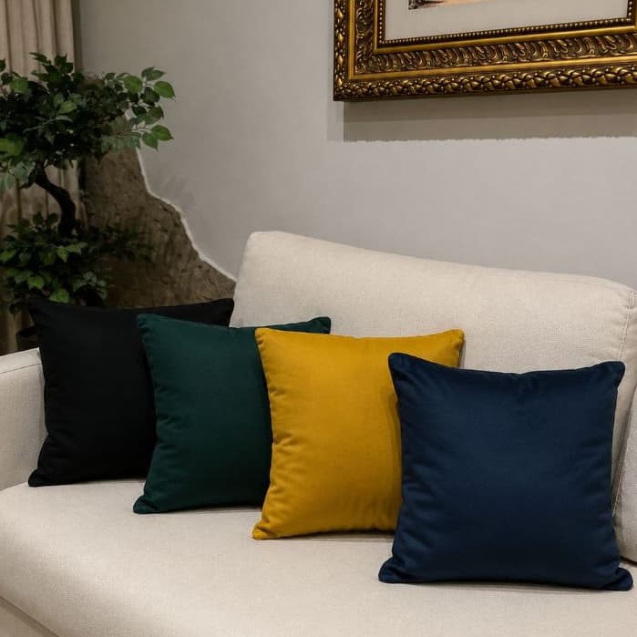 Capas de Almofadas Decorativas de Sala Quarto e Escritorio 45x45 Suede C/Ziper Invisivel