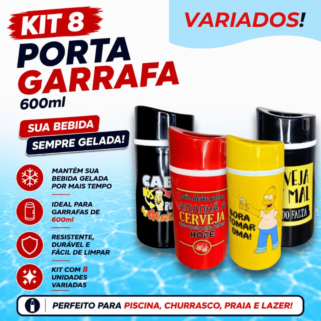 Kit 8 Porta Garrafa Cerveja Suporte 600ml Bares Amigos festas