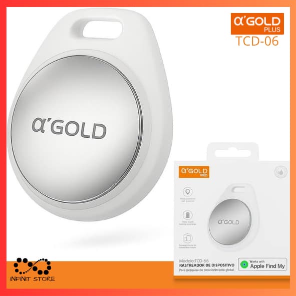 Rastreador Localizador GPS A’GOLD Original Tipo Air Tag para iPhone – Suporte ao Apple Find My