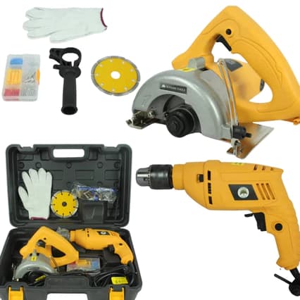 KIT Furadeira Reversível 500W e Serra Mármore Corta Piso 1200W Similar a Makita Multifunções